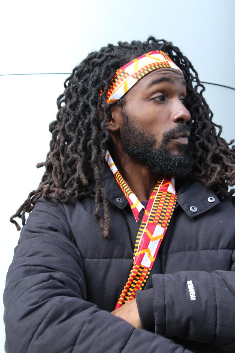 African Headband in Orange Kente - Continent Clothing
