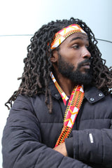 African Headband in Orange Kente - Continent Clothing