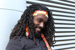 African Headband in Orange Kente - Continent Clothing