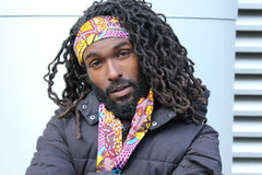 African Headband in Purple Patchwork - Continent Clothing