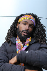 African Headband in Purple Patchwork - Continent Clothing