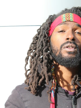 African Headband in Red Dashiki