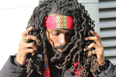 African Headband in Red Dashiki - Continent Clothing
