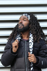 African Headband in White & Black - Continent Clothing