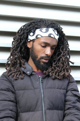 African Headband in White & Black - Continent Clothing