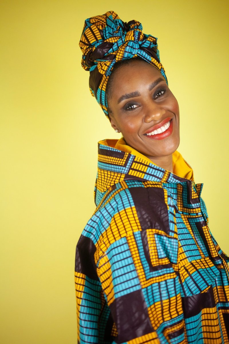 African Headwrap In Electric Blue Kente - The Continent Clothing