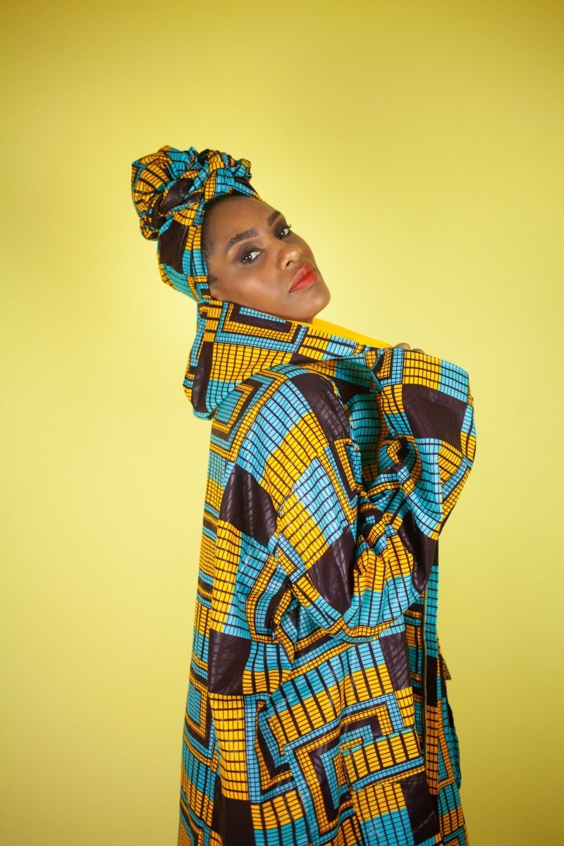 African Headwrap In Electric Blue Kente - The Continent Clothing