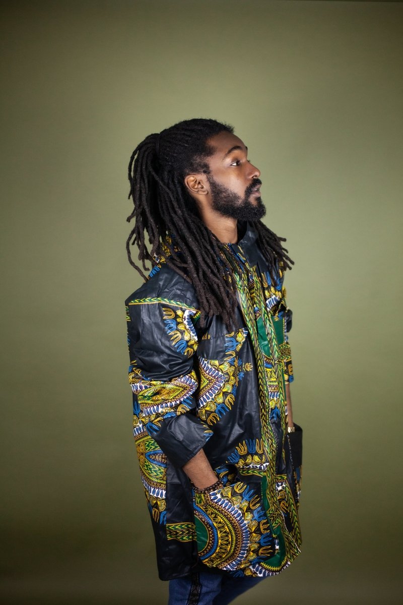 African Hooded Jacket In Dashiki - Continent Clothing