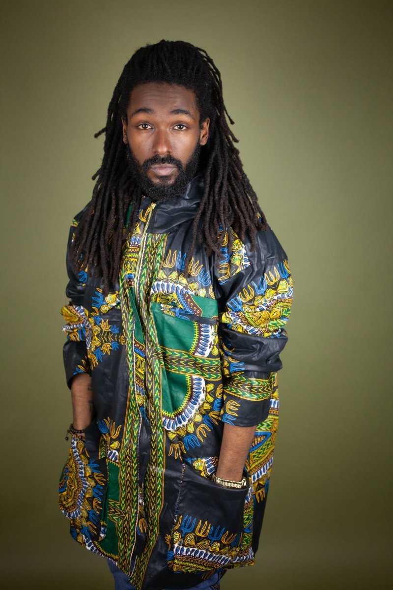 African Hooded Jacket In Dashiki - Continent Clothing