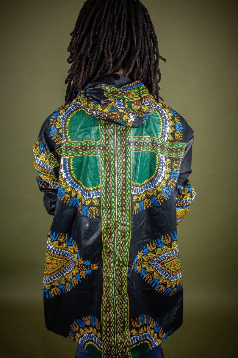 African Hooded Jacket In Dashiki - Continent Clothing
