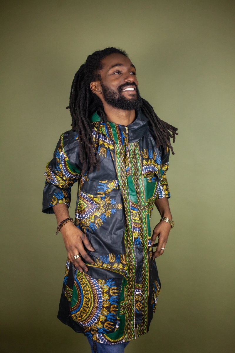 African Hooded Jacket In Dashiki - Continent Clothing
