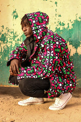 African Hoodie In Electric Pink Samakaka - Continent Clothing