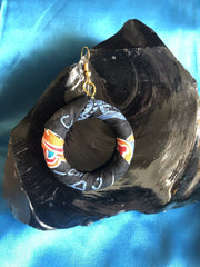 African Hoops in Black Ankara Print - Up cycled Zero Waste Earrings - Continent Clothing