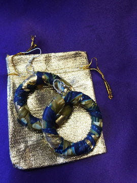 Cerchi africani in nero Ankara Print-up ciclato zero rifiuti Orecchini