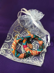African Hoops in Black Dashiki Print - Up cycled Zero Waste Earrings - Continent Clothing