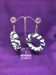 African Hoops in Blue Ankara Print - Up cycled Zero Waste Earrings - Continent Clothing