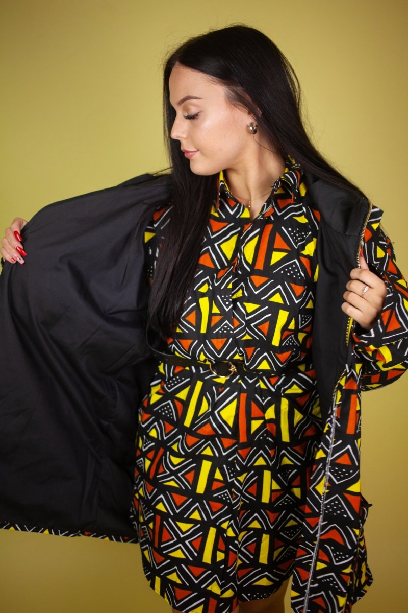 African Jacket In Earthy Tones Mud Cloth - The Continent Clothing