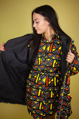 African Jacket In Earthy Tones Mud Cloth - The Continent Clothing