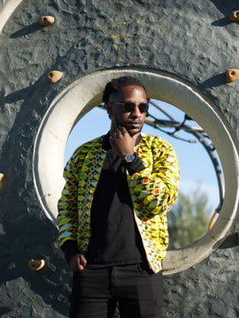Chaqueta Africana En Estampado Amarillo Ankara