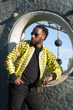 African Jacket In Yellow Ankara Print - Continent Clothing