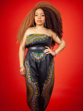 Costume da salto africano in nero Dashiki Print