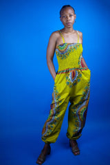 African Jumpsuit in Brown Dashiki Print - Continent Clothing