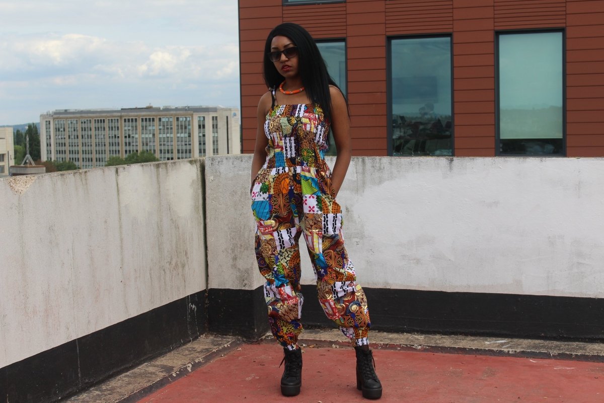 African Jumpsuit in Patchwork - Festival Jumpsuit - Continent Clothing 