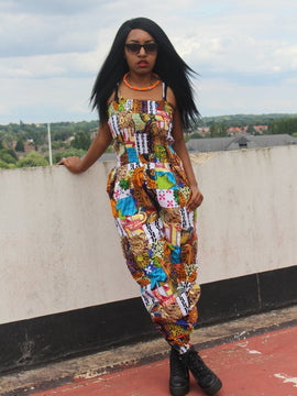 Tuta africana in Patchwork - Jumpsuit Festival