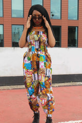 African Jumpsuit in Patchwork - Festival Jumpsuit - Continent Clothing 