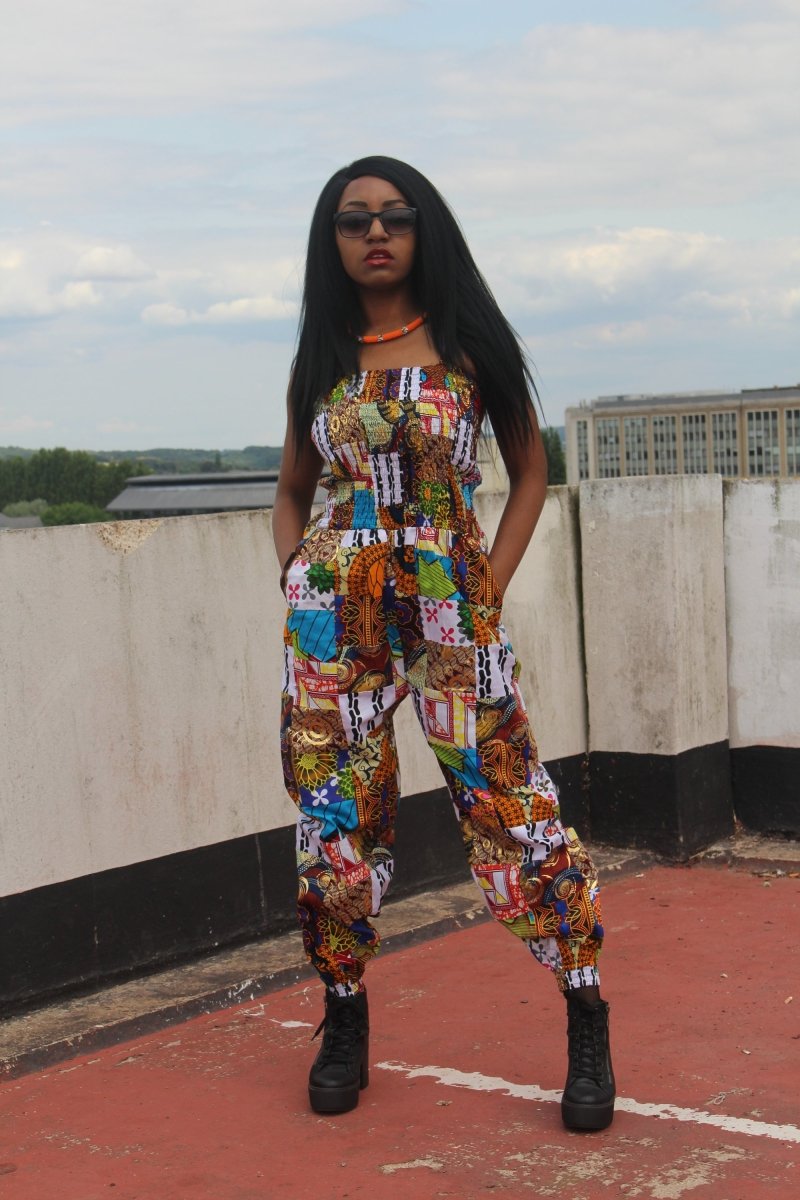 African Jumpsuit in Patchwork - Festival Jumpsuit - Continent Clothing