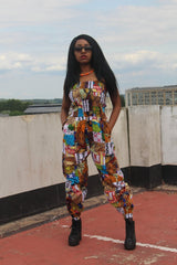 African Jumpsuit in Patchwork - Festival Jumpsuit - Continent Clothing 