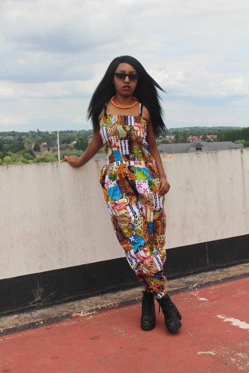 African Jumpsuit in Patchwork - Festival Jumpsuit - Continent Clothing 