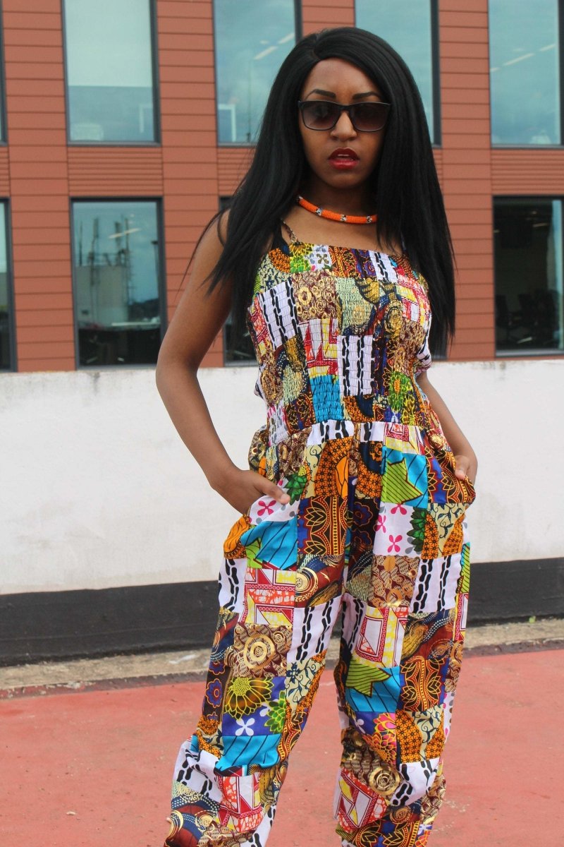 African Jumpsuit in Patchwork - Festival Jumpsuit - Continent Clothing 