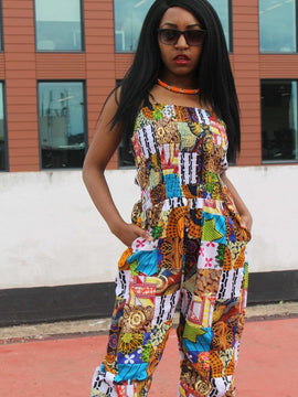 Tuta africana in Patchwork - Jumpsuit Festival