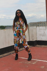 African Jumpsuit in Patchwork - Festival Jumpsuit - Continent Clothing 