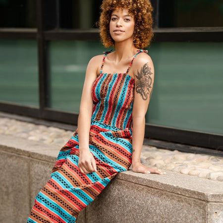 Afrikanische Jumpsuit in Rosa Ankara