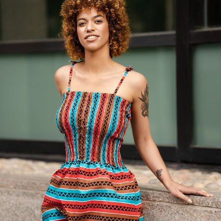 Afrikanische Jumpsuit in Rosa Ankara