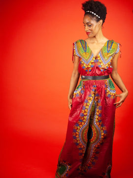 Robe Dashiki en blue African Print - Vêtements festival
