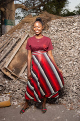 African Maxi Skirt In Red - The Continent Clothing