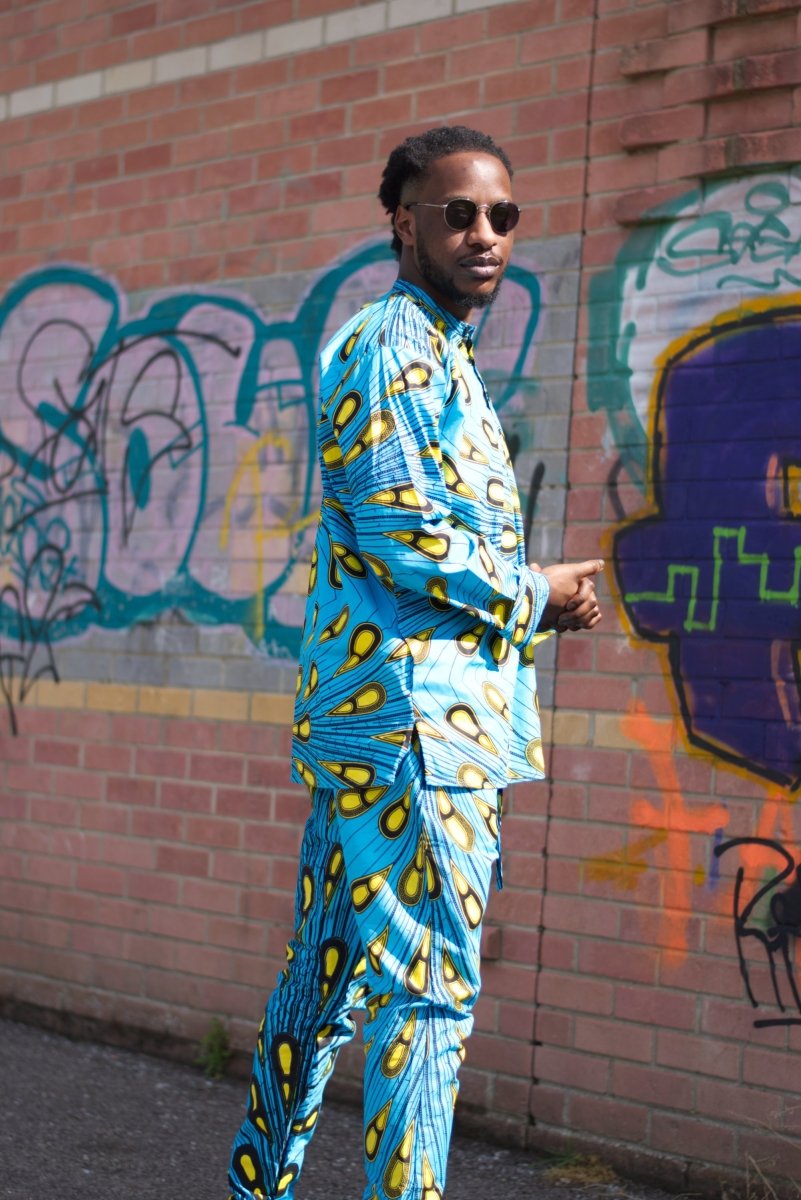 African Pants In Brilliant Blue Ankara Print - Continent Clothing