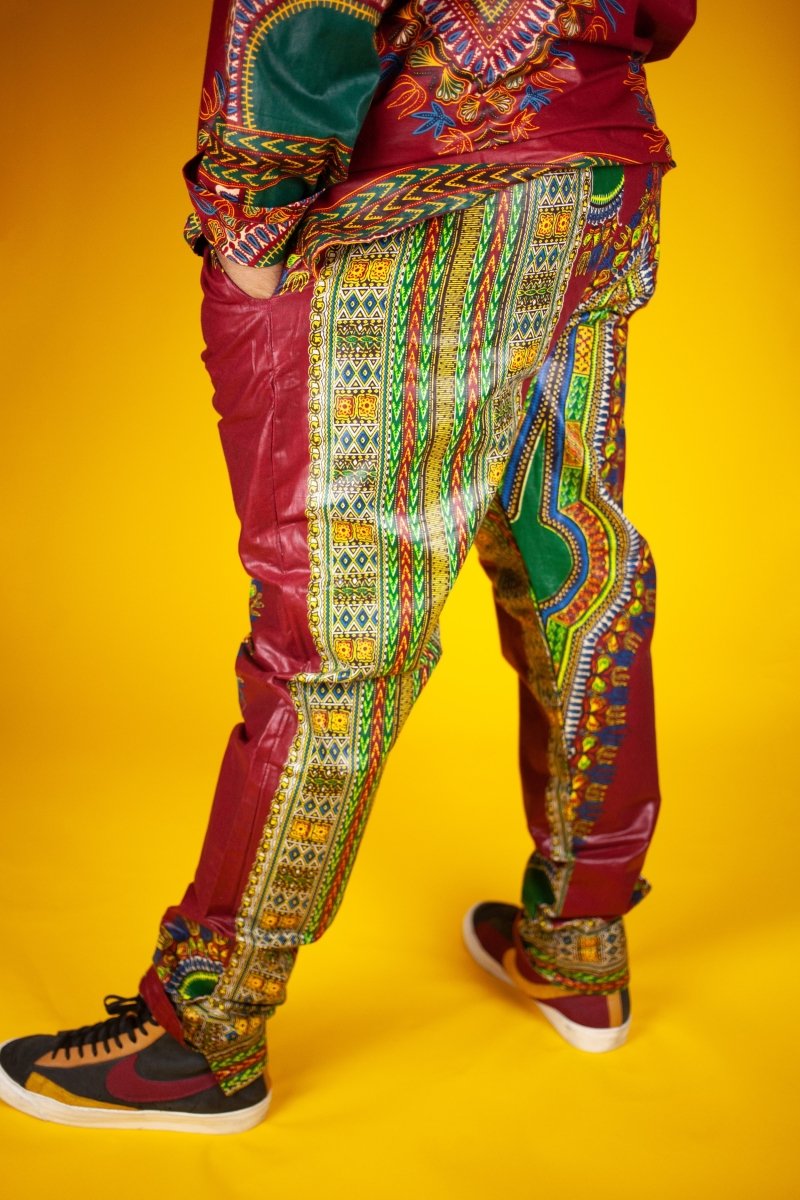 African Pants In Red Dashiki - Continent Clothing