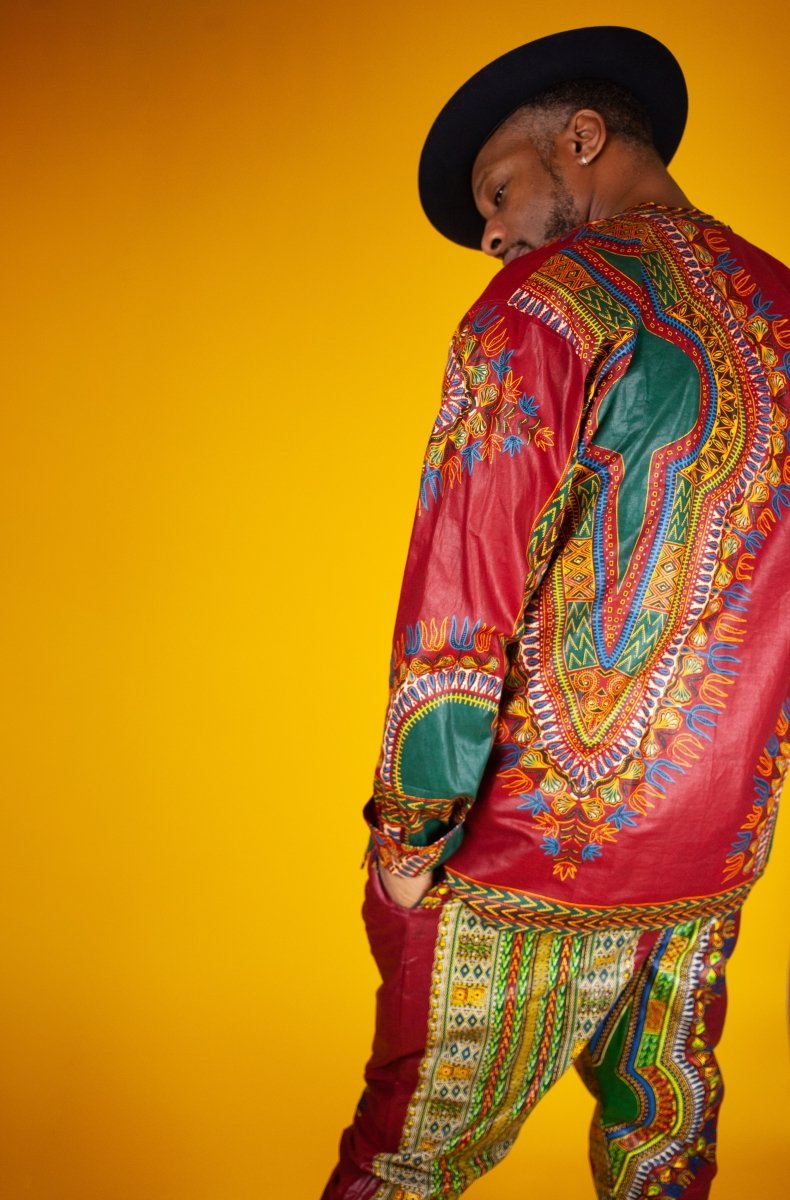 African Pants In Red Dashiki - Continent Clothing