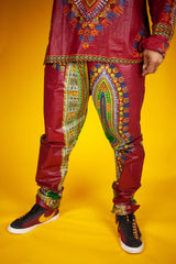 African Pants In Red Dashiki - Continent Clothing