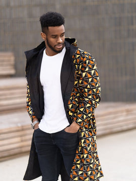 African Parka In Earthy Mud Cloth