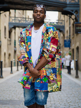 Camicia patchwork africana - Camicia colorata Crazy Festival