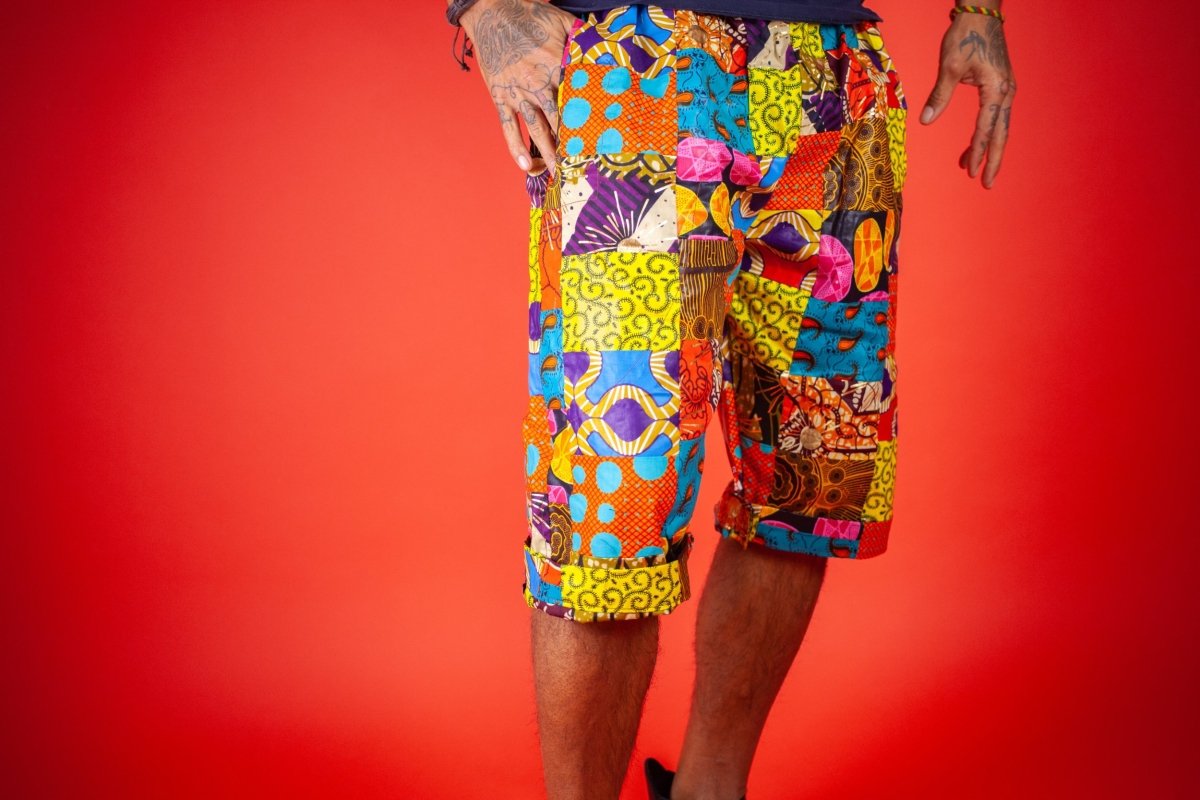 African Patchwork Shorts - Festival Shorts - Continent Clothing