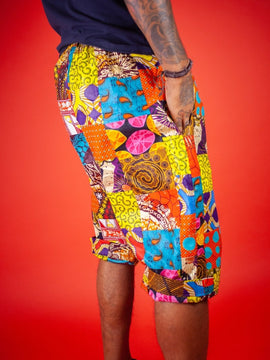 African Patchwork Shorts - Festival Shorts