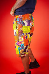 African Patchwork Shorts - Festival Shorts - Continent Clothing 