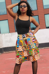 African Patchwork Skirt, Rah Rah - Festival Skirt - Continent Clothing