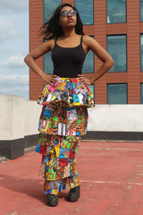 African Patchwork Skirt, Rah Rah - Festival Skirt - Continent Clothing